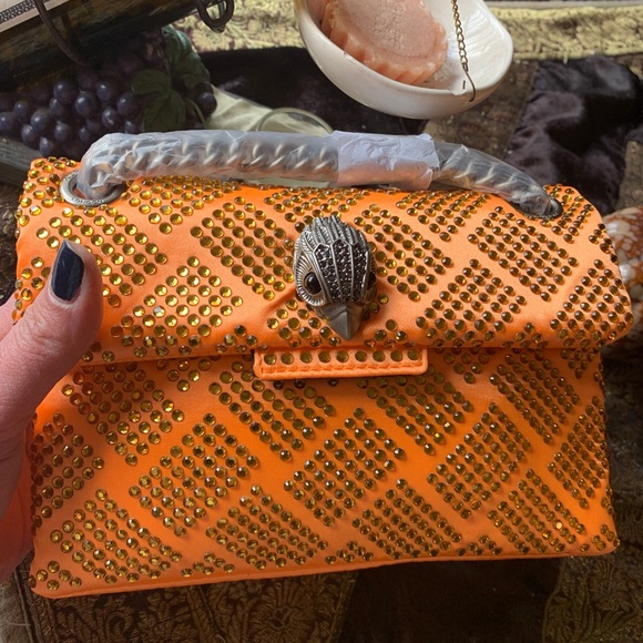 Authentic KURT GEIGER LONDON CRYSTAL COTTON CONVERTIBLE CROSBY/SHOULDER - Picture 12 of 15